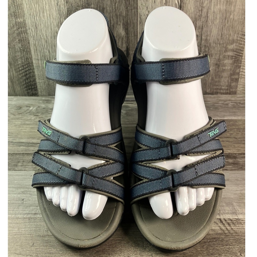 Teva Tirra Blue Grey Strappy Hiking Water Sandals Womens 7 S/N 4266